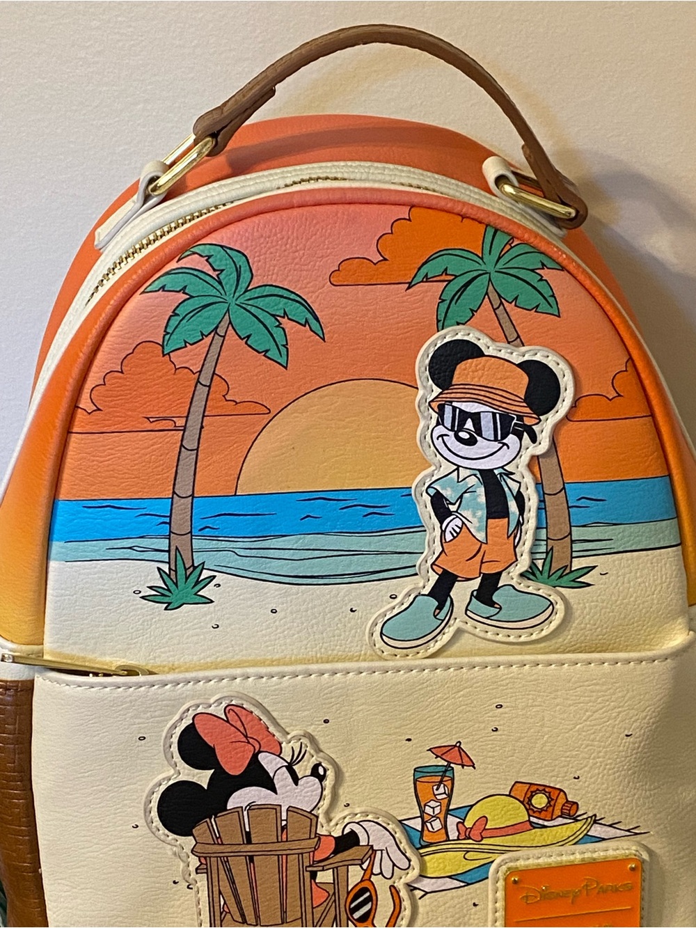 Disney Parks Mickey & Minnie Summer At The Beach Loungefly Minni Backpack - Picture 2 of 15